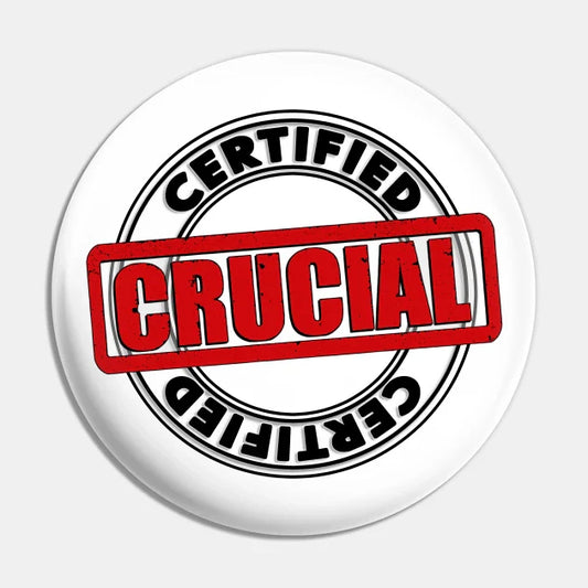 Certified Crucial Stamp Logo button
